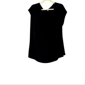 Lane BRYANT black stretch blouse-side gather. B/D